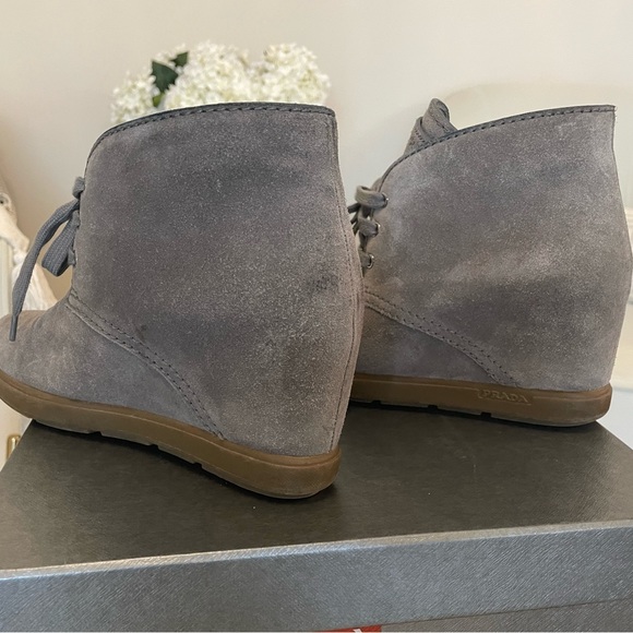 Prada Grey Suede Booties - Picture 6 of 9